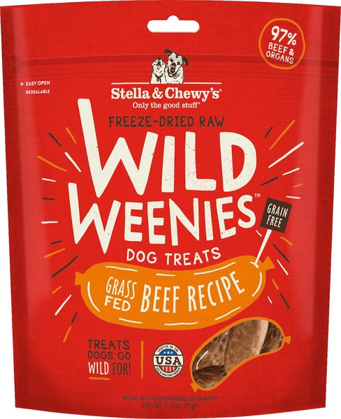 Stella & Chewy's Beef Wild Weenies Freeze-Dried Raw Dog Treats, 3.25-oz bag slide 1 of 6