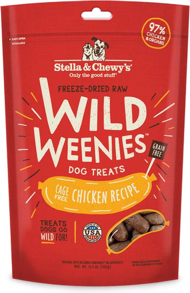 Stella & Chewy's Chicken Wild Weenies Freeze-Dried Raw Dog Treats, 11.5-oz bag slide 1 of 6