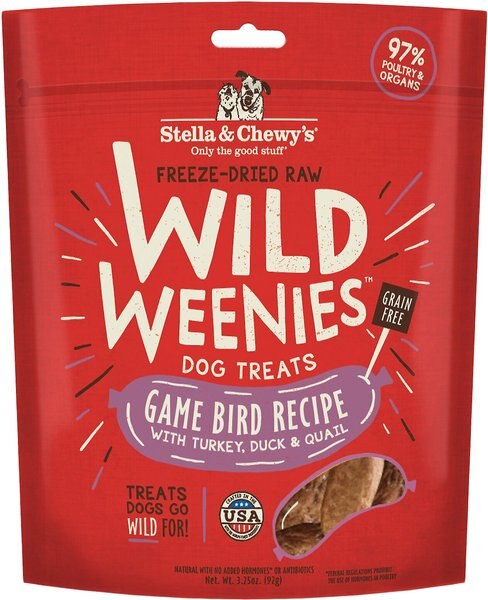 Stella & Chewy's Game Bird Wild Weenies Freeze-Dried Raw Dog Treats, 3.25-oz bag slide 1 of 7