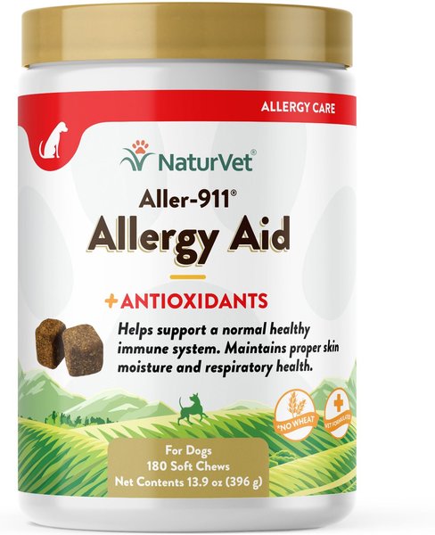 NaturVet Aller-911 Plus Antioxidants Soft Chews Allergy Supplement for Dogs, 180 count slide 1 of 2
