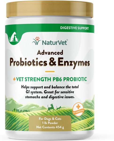 NaturVet Advanced Probiotics & Enzymes Plus Vet Strength PB6 Probiotic Powder Digestive Supplement for Cats & Dogs, 1-lb jar slide 1 of 1