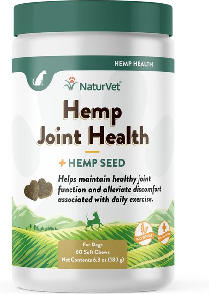 NaturVet Hemp Soft Chews Joint Supplement for Dogs, 60 count slide 1 of 1