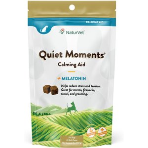 NaturVet Hemp Quiet Moments Soft Chews Calming Supplement for Dogs, 65 count