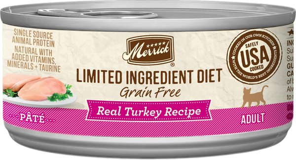 Merrick Limited Ingredient Diet Grain-Free Turkey Canned Cat Food, 2.75-oz, case of 24 slide 1 of 7