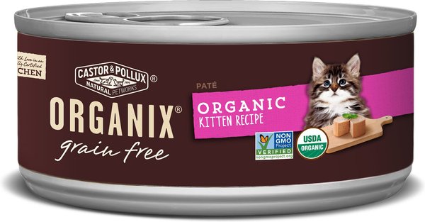 Castor & Pollux Organix Grain-Free Organic Kitten Recipe Canned Cat Food, 5.5-oz, case of 24 slide 1 of 6