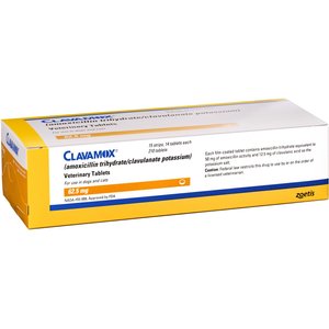Clavamox (Amoxicillin / Clavulanate Potassium) Chewable Tablets for Dogs & Cats, 62.5-mg, 1 tablet