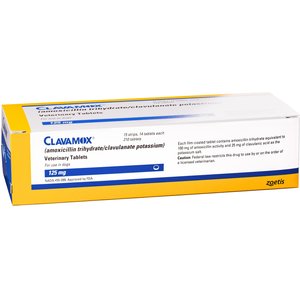 Clavamox (Amoxicillin / Clavulanate Potassium) Chewable Tablets for Dogs & Cats, 125-mg, 1 tablet