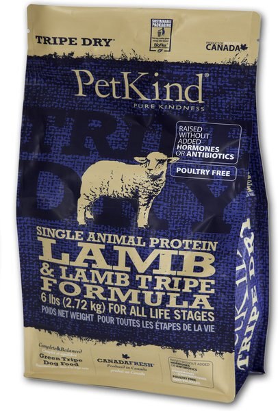 PetKind Tripe Dry Single Animal Protein Lamb & Lamb Tripe Formula Dry Dog Food, 6-lb bag slide 1 of 1