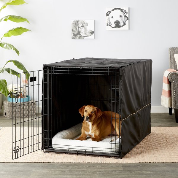 MidWest iCrate Double Door Collapsible Wire Dog Crate Kit, Black, 48 inch slide 1 of 9