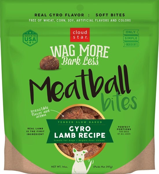 Cloud Star Wag More Bark Less Lamb Recipe Meatballs Grain-Free Dog Treats, 14-oz bag slide 1 of 5