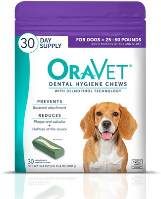 OraVet Dental Care Hygiene Chews for Dogs, 25 - 50 lbs, slide 1 of 1