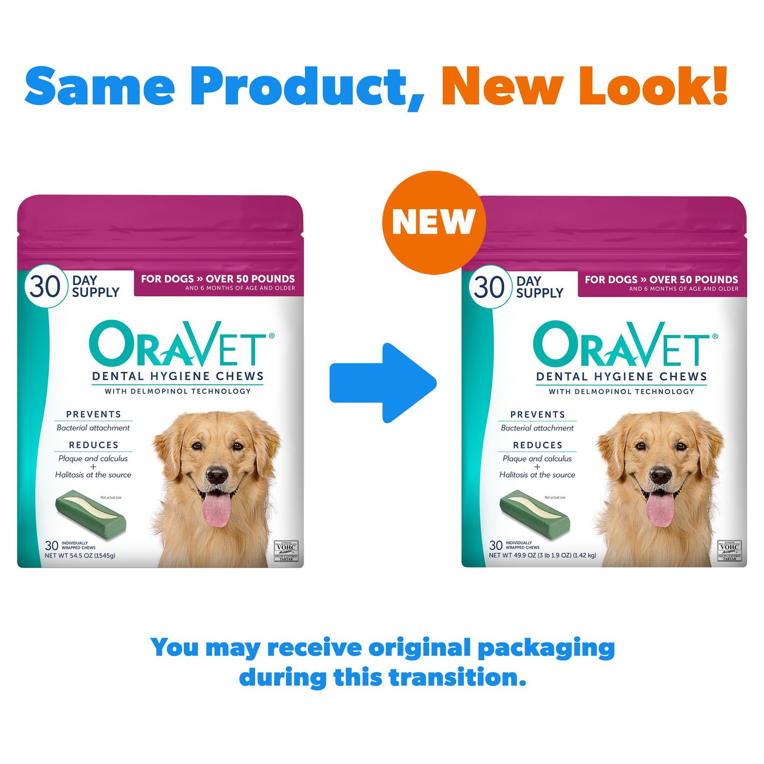 OraVet Dental Hygiene Chews for Dogs, over 50 lbs, 30 count - Chewy.com