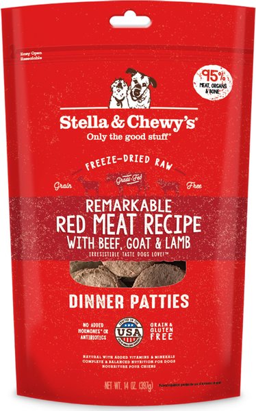 Stella & Chewy's Remarkable Red Meat Recipe Dinner Patties Freeze-Dried Raw Dog Food, 14-oz bag slide 1 of 10