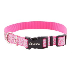 Frisco Patterned Polyester Reflective Dog Collar, Animal Print, Large: 18 to 26-in neck, 1-in wide