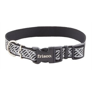 Frisco Patterned Polyester Reflective Dog Collar, Wavy Lines, Large: 18 to 26-in neck, 1-in wide
