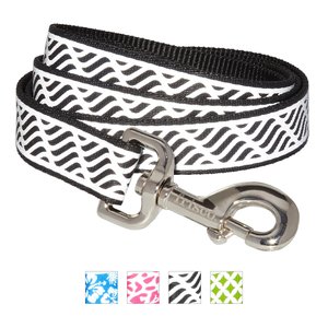 Frisco Patterned Nylon Reflective Dog Leash, Wavy Lines, Medium: 4-ft long, 1-in wide
