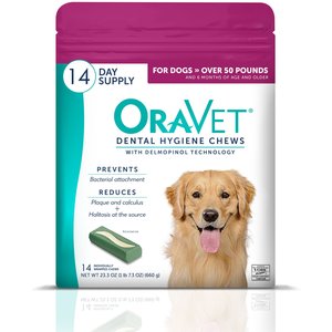 OraVet Hygiene Dental Chews for Large & Giant Dogs, over 50 lbs, 14 count