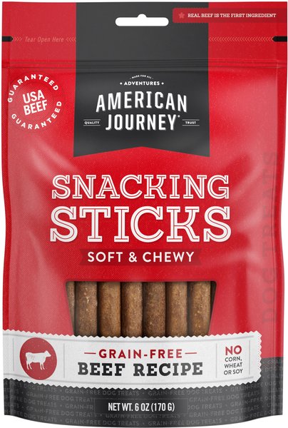American Journey Beef Recipe Grain-Free Soft & Chewy Snacking Sticks Dog Treats, 6-oz bag slide 1 of 9