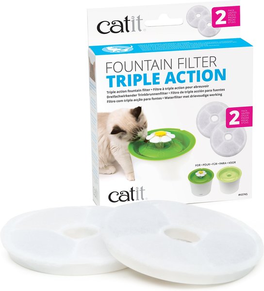 Catit Triple Action Pet Fountain Filter, 2 pack slide 1 of 6