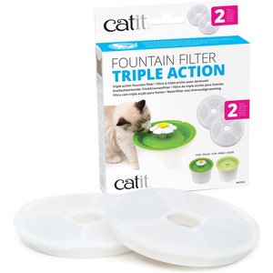 Catit Triple Action Pet Fountain Filter, 2 pack