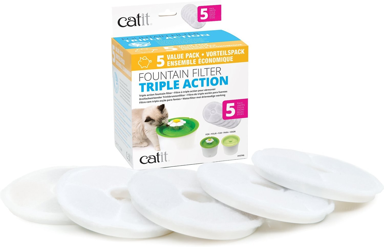 catit triple action fountain filter