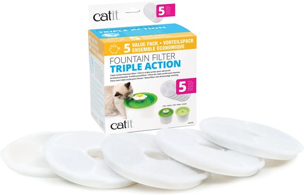 Catit Triple Action Pet Fountain Filter, 5 pack slide 1 of 6