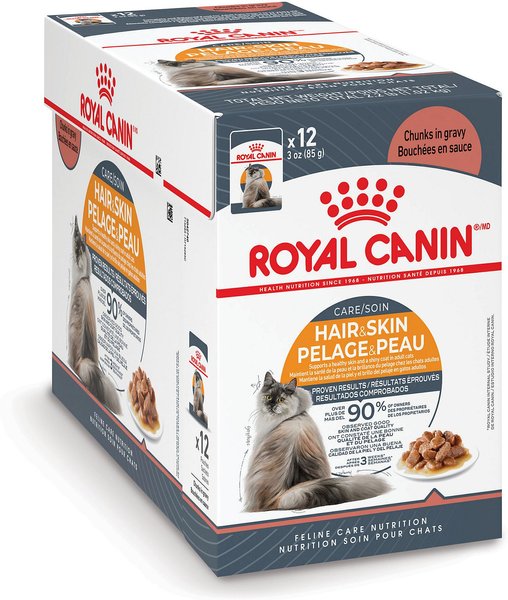 Royal Canin Intense Beauty Chunks in Gravy Adult Cat Food Pouches, 3-oz, case of 12 slide 1 of 7