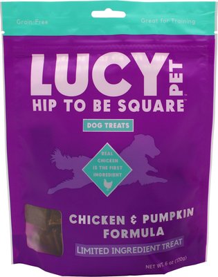 Lucy Pet Products Hip To Be Square Chicken & Pumpkin Formula Grain-Free Dog Treats, slide 1 of 1