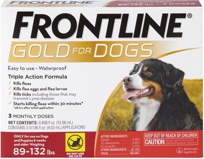 Frontline Gold Flea & Tick Treatment for Extra Large Dogs, 89-132 lbs, slide 1 of 1