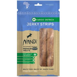 Nandi Karoo Ostrich Grain-Free Jerky Strips Dog Treats, 5.3-oz bag