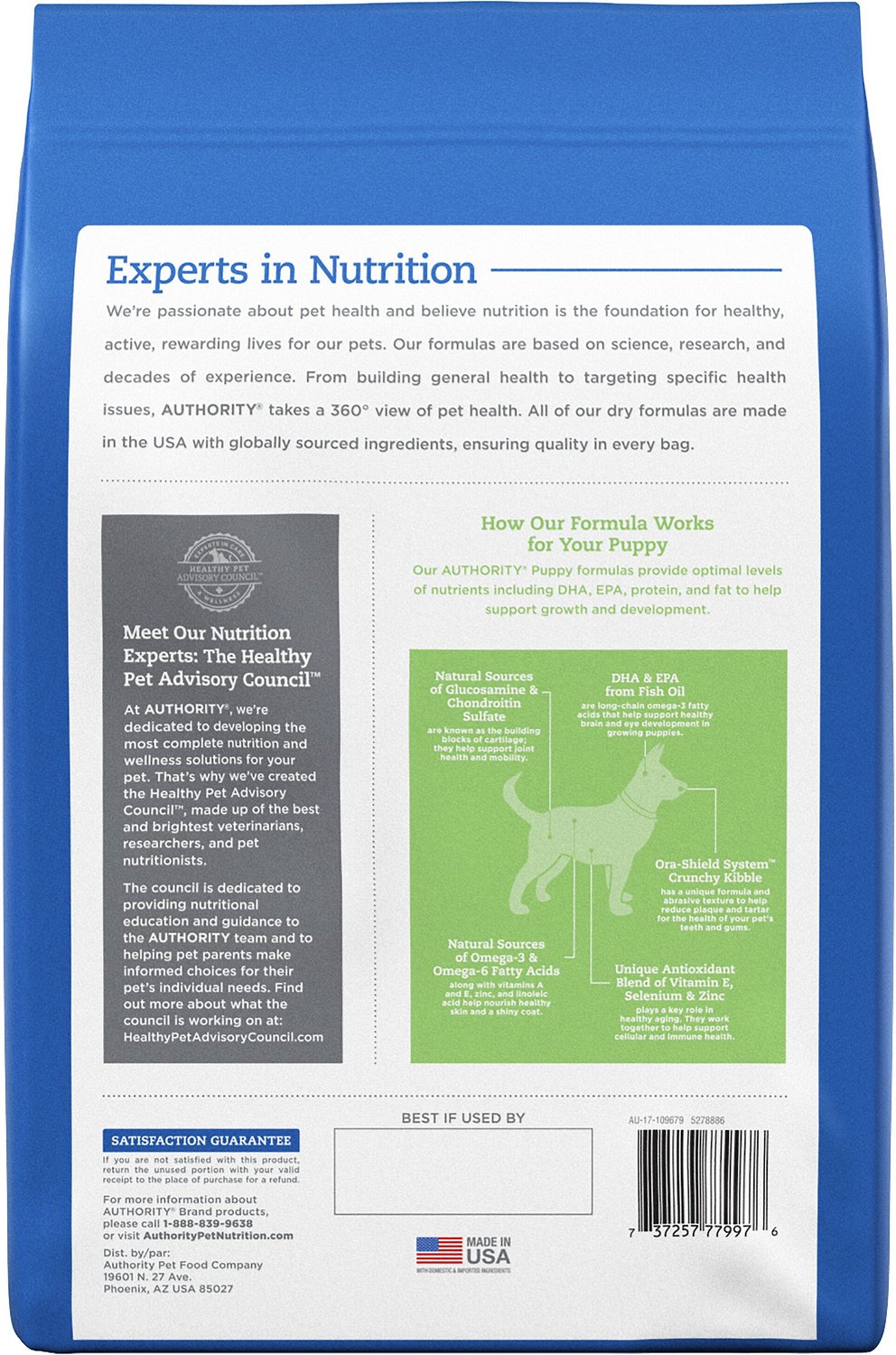 Authority Large Breed Puppy Food Feeding Chart