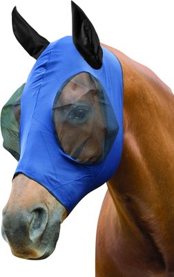 WeatherBeeta Stretch Bug Eye Horse Fly Mask with Covered Ears, Navy/Black, slide 1 of 1
