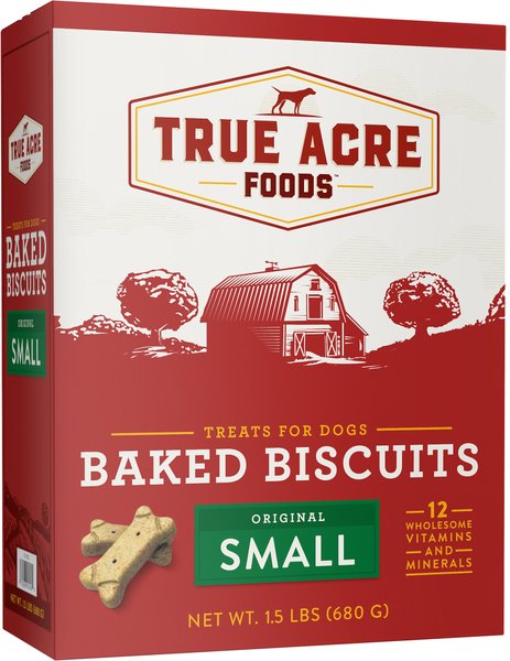 True Acre Foods Small Original Baked Biscuits Dog Treats, 24-oz box slide 1 of 8