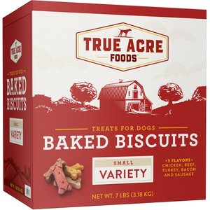 True Acre Foods Small Variety Baked Biscuits Dog Treats, 7-lb box
