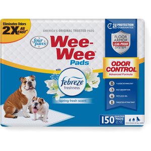 Wee-Wee Odor Control Dog Pee Pads, 22 x 23-in, Scented with Febreze Freshness, 150 count