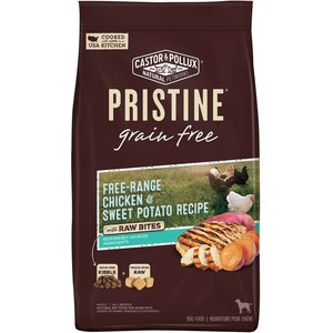 Castor & Pollux Pristine Grain-Free Free-Range Chicken & Sweet Potato Recipe with Raw Bites Dry Dog Food, 4-lb bag