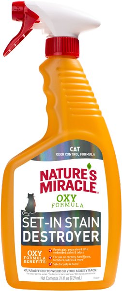 Nature's Miracle Just For Cats Oxy Cat Stain & Odor Remover, 24-oz bottle slide 1 of 8
