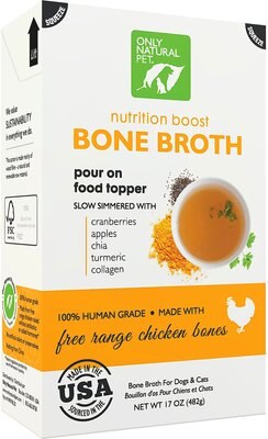 Only Natural Pet Free-Range Chicken Bone Broth Human-Grade Dog & Cat Food Topper, slide 1 of 1