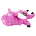 GoDog Just for Me Chew Guard Flying Pig Squeaky Plush Dog Toy, Bright Pink, Tiny