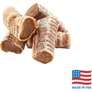 Bones & Chews Made in USA Peanut Butter Flavored Filled Trachea Dog Treats, 20 count