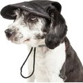 Pet Life UV Protection Jet Black Adjustable Dog Hat, Medium