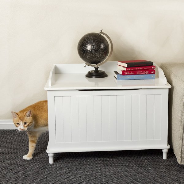 Designer Pet Products Catbox Enclosure Litter Box, Jumbo, White slide 1 of 6