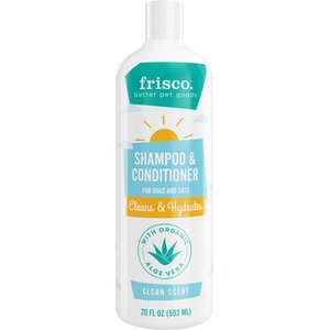 Frisco 2-in-1 Dog & Cat Shampoo & Conditioner, Clean Scent, 20-oz bottle
