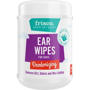 Frisco Deodorizing Ear Wipes with Aloe for Dogs & Puppies, Wild Mint Scent, 60 count