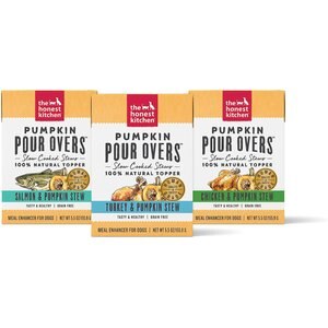 The Honest Kitchen Pumpkin POUR OVERS Variety Pack Wet Dog Food Toppers, 5.5-oz, 3 pack