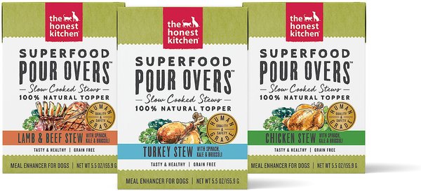 The Honest Kitchen Superfood POUR OVERS Variety Pack Wet Dog Food Topper, 5.5-oz, 3 pack slide 1 of 7