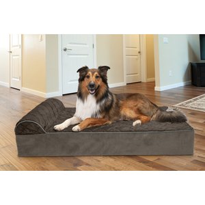 FurHaven Quilted Goliath Chaise Bolster Dog Bed w/Removable Cover, Espresso, XX-Large