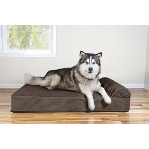 FurHaven Quilted Goliath Chaise Bolster Dog Bed w/Removable Cover, Espresso, 3X-Large