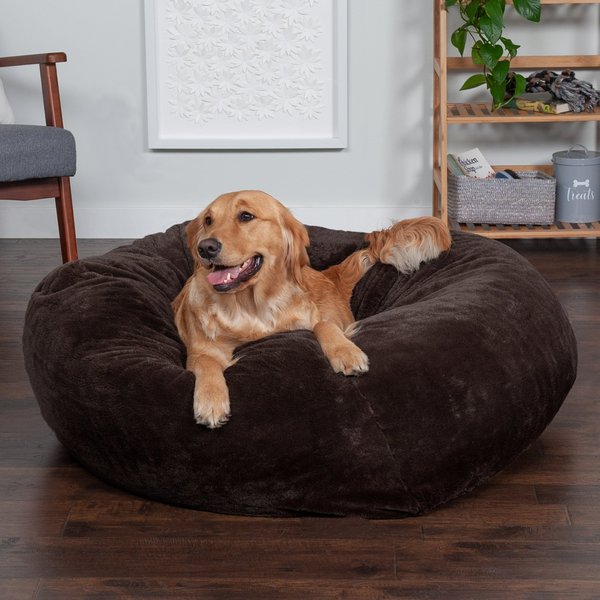 FurHaven Plush Ball Pillow Dog Bed w/Removable Cover, Espresso, X-Large slide 1 of 12