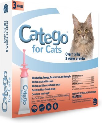 Catego Flea & Tick Spot Treatment for Cats, over 1.5 lbs, slide 1 of 1